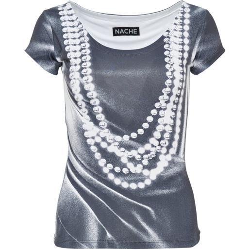 Hache t-shirt con stampa - grigio