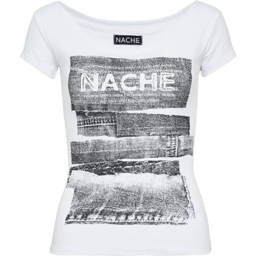 Hache t-shirt con stampa collage - bianco