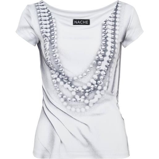Hache t-shirt con stampa - bianco