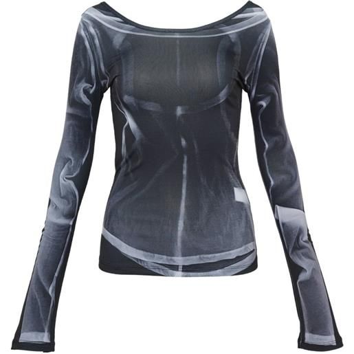Hache t-shirt con stampa raggi x - nero