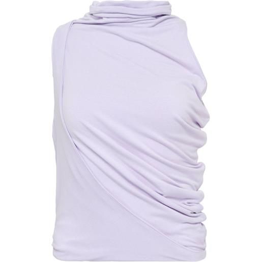 Hache top smanicato asimmetrico - viola