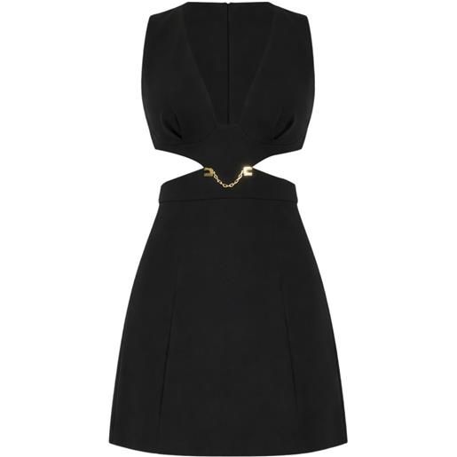 Elisabetta Franchi abito con cut-out e catena - nero