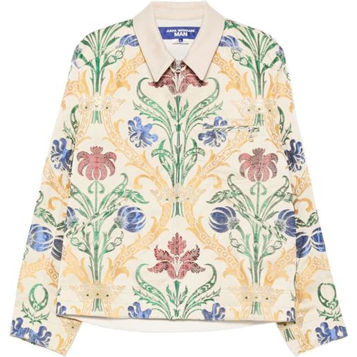 Junya Watanabe MAN giacca a fiori - toni neutri
