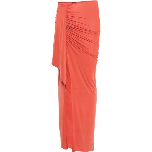 Balmain gonna lunga con drappeggio - arancione