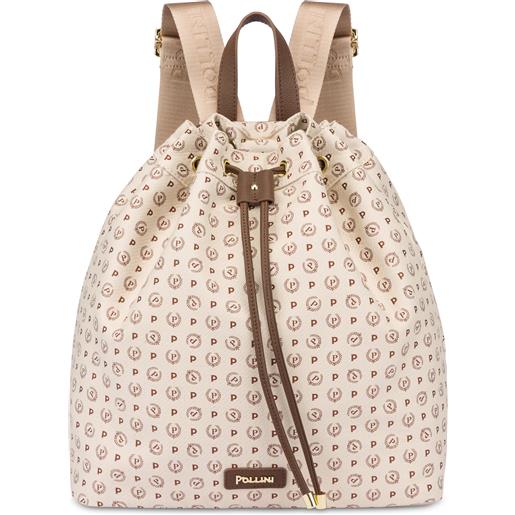 POLLINI zaino heritage denim jacquard - avorio