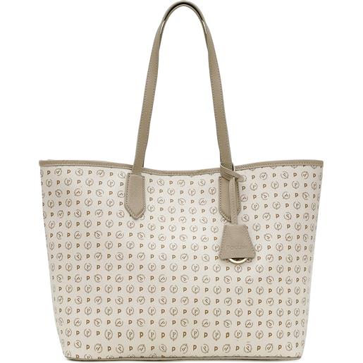 POLLINI borsa shopping heritage logo classic - beige