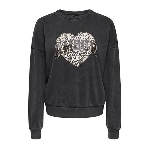 ONLY onllauren life l/s animal o-neck cc swt, nero, l donna