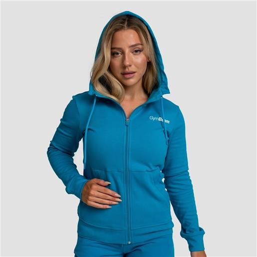 GymBeam felpa con cappuccio e zip da donna limitless aquamarine s