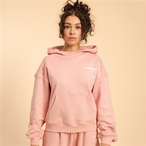 Felpa Con Cappuccio Donna Colore A Contrasto – Stampa Floreale, Doppia Tasca, Taglie S-XXL, Rosa A. - 3