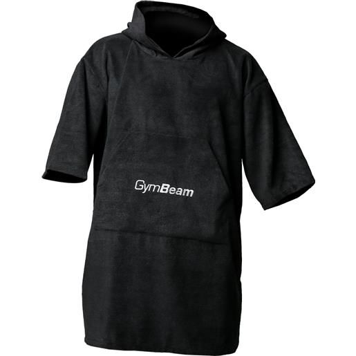 GymBeam accappatoio poncho terry towel black