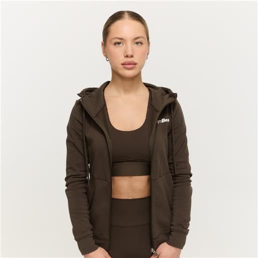 GymBeam felpa con cappuccio e zip da donna limitless espresso l