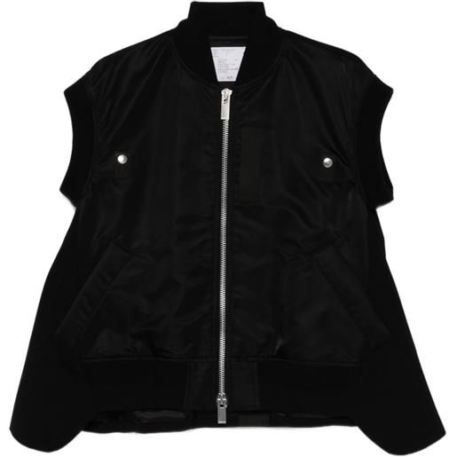 sacai gilet con zip - nero