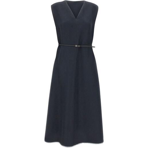 Fabiana Filippi abito midi con scollo a v - blu