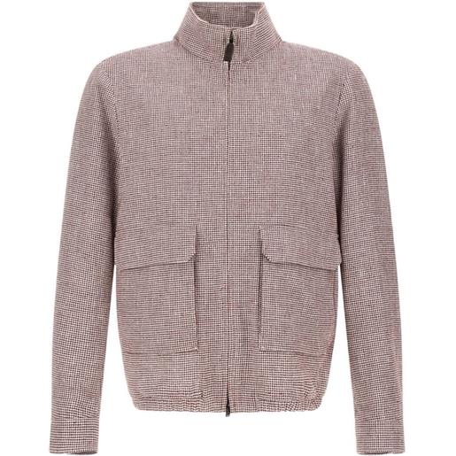 Herno bomber con motivo pied-de-poule - rosso