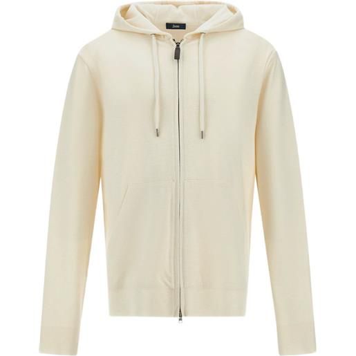 Herno felpa con cappuccio e coulisse - toni neutri