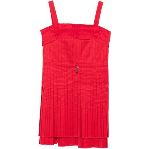 FENDI abito corto plissettato - rosso