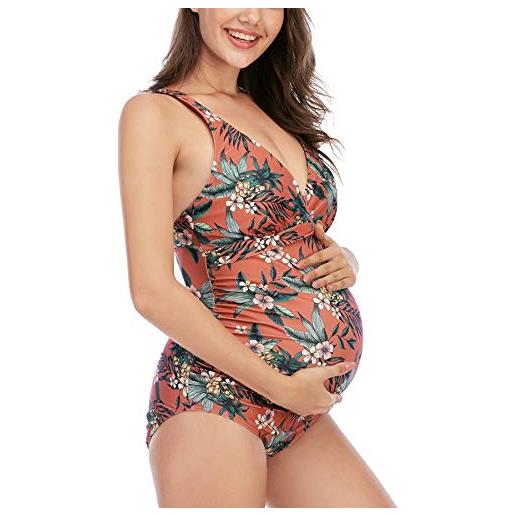 EastElegant costume da bagno per maternità. Tankini con scollo a v per gravidanza, costume da bagno - nero - xxl