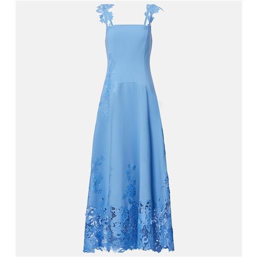 Oscar de la Renta abito midi in guipure di misto lana