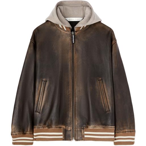 Palm Angels bomber con logo - marrone