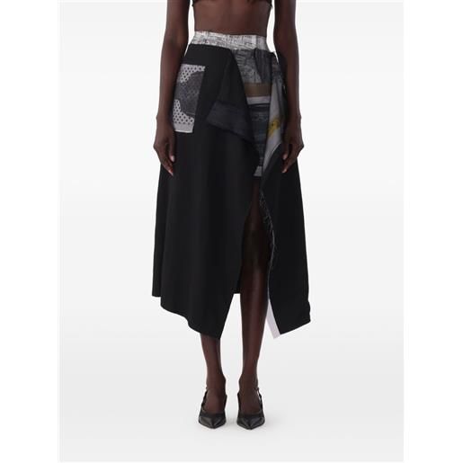 Jason Wu Collection x robert rauschenberg collage sheephead-artwork midi skirt - nero