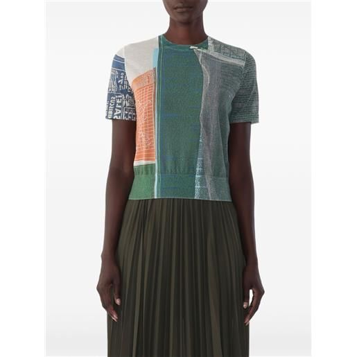 Jason Wu Collection x robert rauschenberg artwork short-sleeve sweater - verde