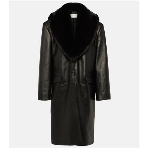 Gipsy GGJandra Lamas Cappotto Di Pelle Donna Nero - Giubbotto Basic Con Cappuccio
