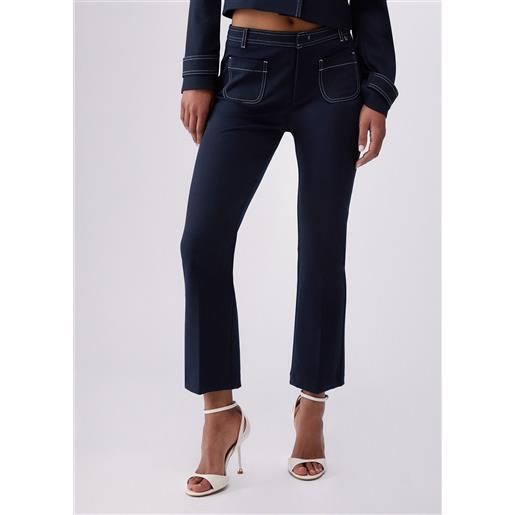 Liu jo pantaloni in punto milano, blu scuro