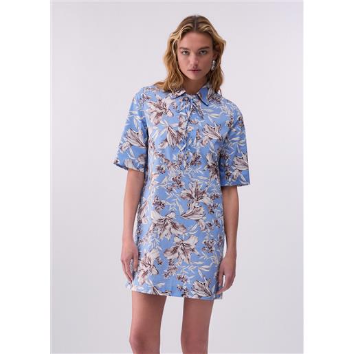 LIUJO liu jo abito corto in popeline, azzurro con stampa