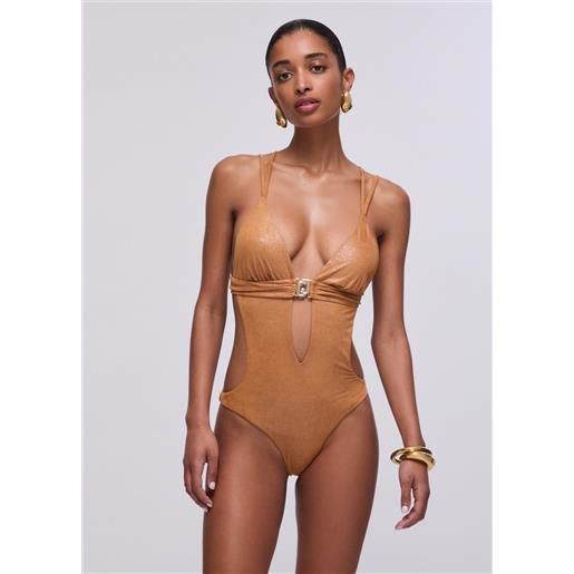 LIUJO liu jo costume intero iridescente, beige