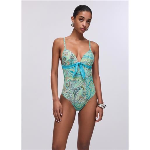 Liu jo costume intero con stampa, verde acqua