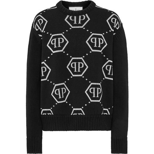Philipp Plein maglione con logo - nero