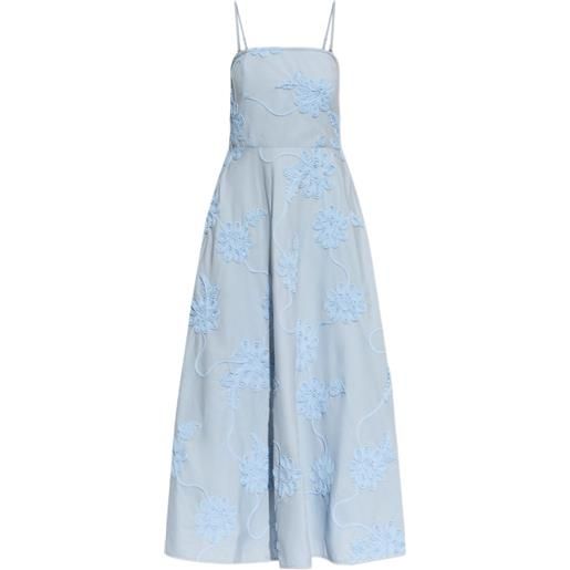 ROTATE BIRGER CHRISTENSEN abito midi svasato celeste con spalline - blu