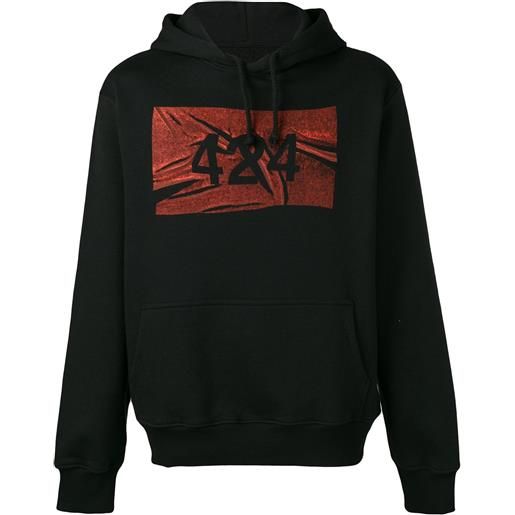 424 felpa con logo - nero