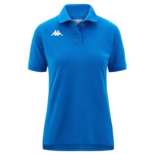 Kappa - polo, donna, blu, cotone, golf, febris, taglia: m