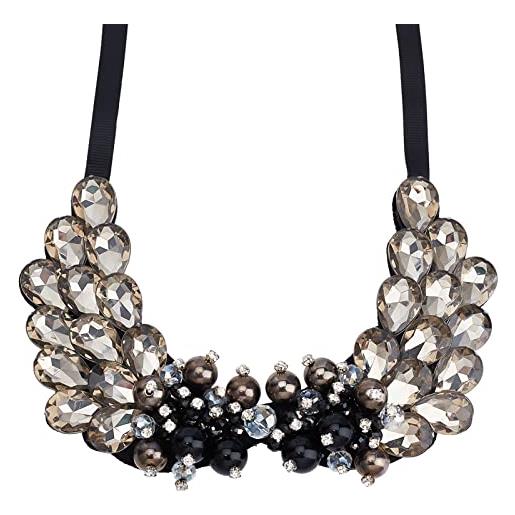 Girocollo In Pizzo Nero Con Ciondolo In Cristallo – Collana A Girocollo Donna – Elegante E Gotica – Regalo Per Ragazze