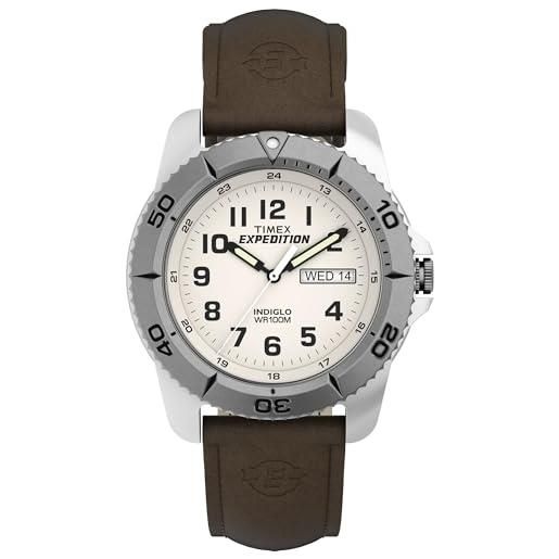 Timex Expedition® CAT5 TW4B31600 - Orologio da uomo con cinturino in pelle da 41 mm, due pezzi, Marrone, Cinturino