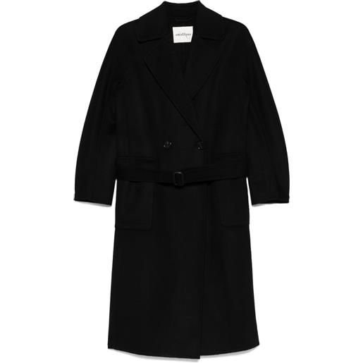 Ottod'Ame cappotto doppiopetto con cintura - nero
