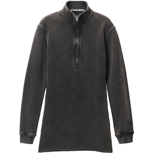 Alexander Wang abito corto con mezza zip - grigio