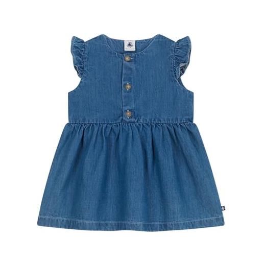 Petit Bateau a0clf, abito senza maniche bimba 0-24, blu, 12 mesi