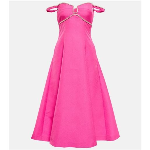 Self-Portrait abito midi con cristalli