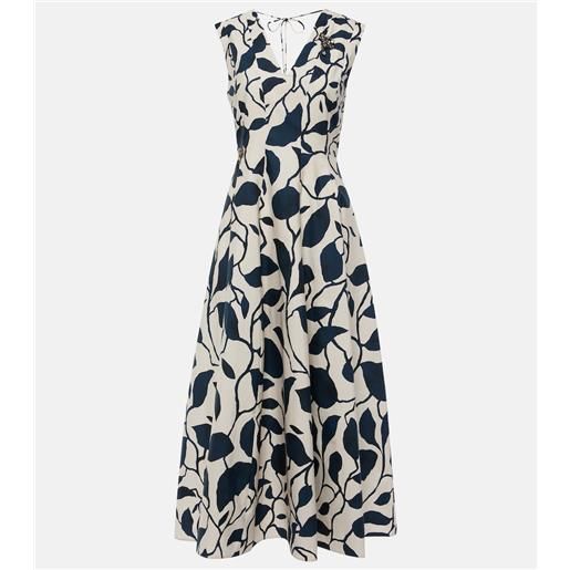 'S Max Mara abito midi in popeline di cotone con stampa