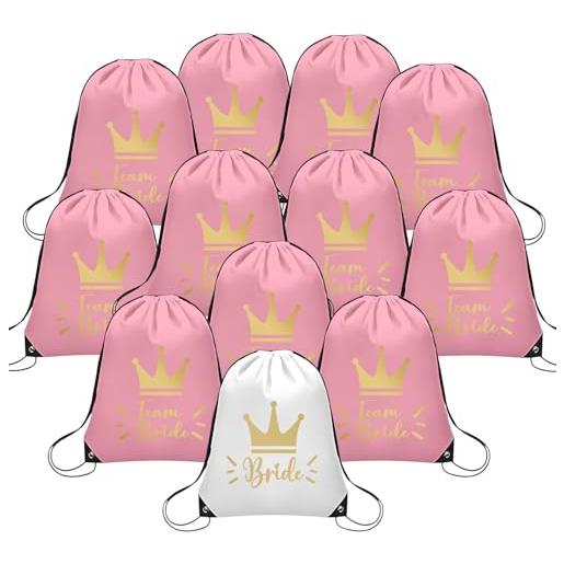 YYSWSAKY 12 sacchetti team bride jga per addio al celibato, da donna, jga con coulisse, regalo per la sposa per la decorazione jga accessori da donna