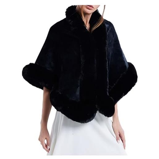BEAUTELICATE Stola In Pelliccia Sintetica Marrone – Scialle Con Collo In Finta Volpe – Accessorio Per Abiti Anni '20 E Gatsby