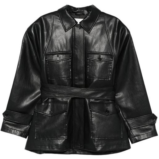 The Frankie Shop kelia belted pocket coat - nero
