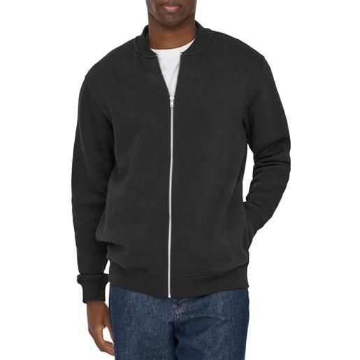 Only & Sons felpa nera ceres in cotone