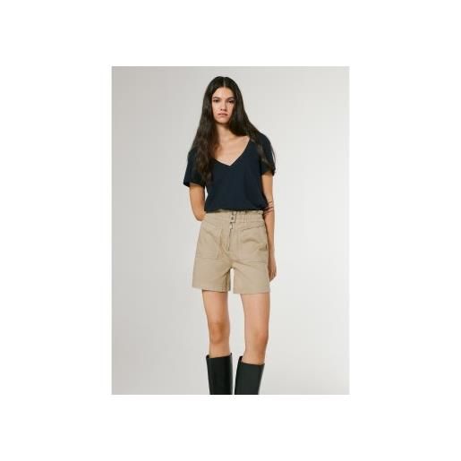 Pepe Jeans per donna. Pl8000027 pantaloncini da crociato beige con cerniera [3316693], casual, lyocell