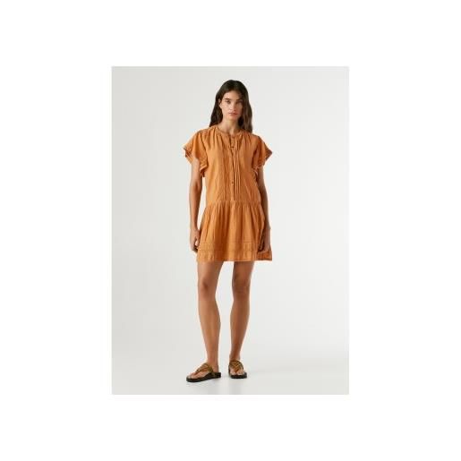 Pepe Jeans per donna. Pl9537785 vestito arancione di destin [3316826], casual, cotone, manica corta