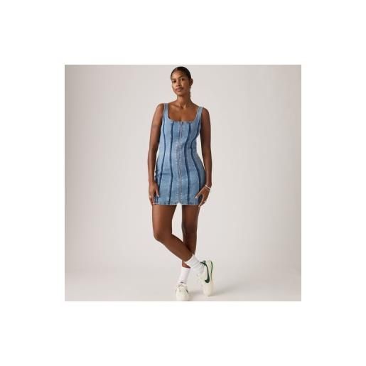 Levi's per donna. 005ew-0001 abito blu con cerniera e cuciture [3332736], casual, cotone, senza maniche / cinghie