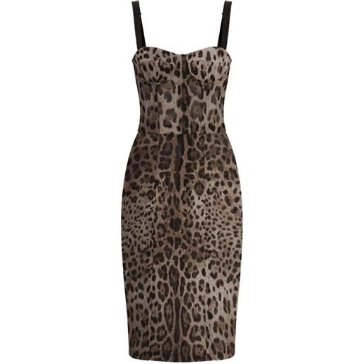 Dolce & Gabbana abito midi con stampa - marrone