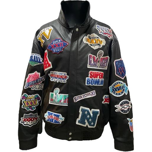 Jeff Hamilton giacca history of super bowl collage - nero
